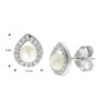 oorknoppen parel en zirkonia zilver gerhodineerd - Afbeelding 3