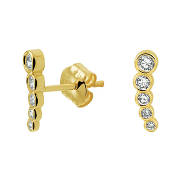 oorknoppen zirkonia 14K geelgoud