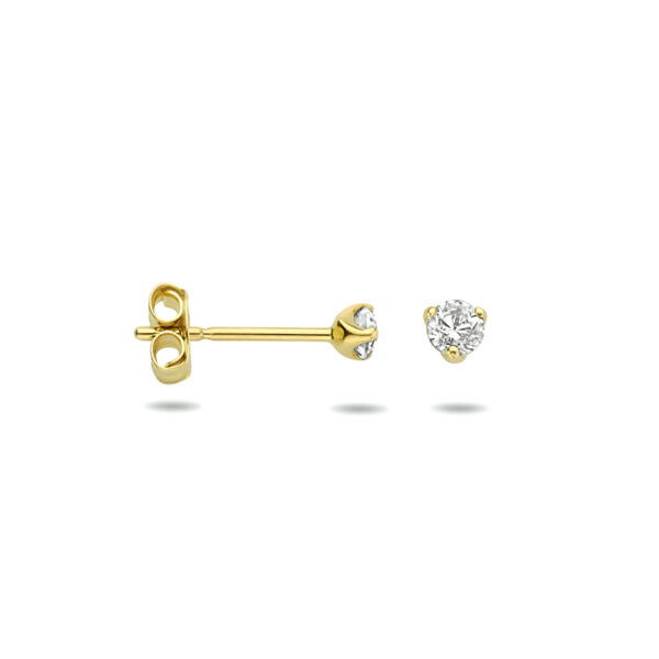 oorknoppen zirkonia 14K geelgoud - Afbeelding 3