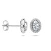 oorknoppen zirkonia halo zilver gerhodineerd - Afbeelding 3