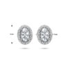 oorknoppen zirkonia halo zilver gerhodineerd - Afbeelding 4