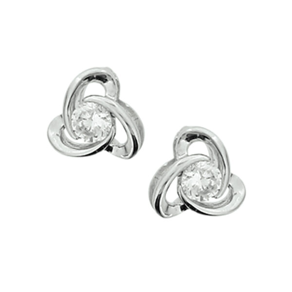 oorknoppen zirkonia zilver gerhodineerd