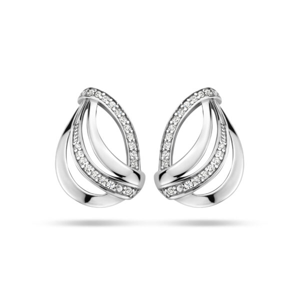 oorknoppen zirkonia zilver gerhodineerd