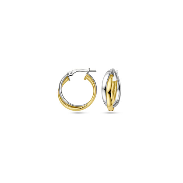oorringen 1 micron zilver verguld (geel/rhodium) - Afbeelding 3