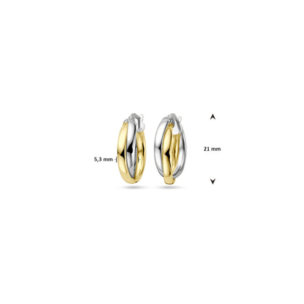 oorringen 1 micron zilver verguld (geel/rhodium) - Afbeelding 4