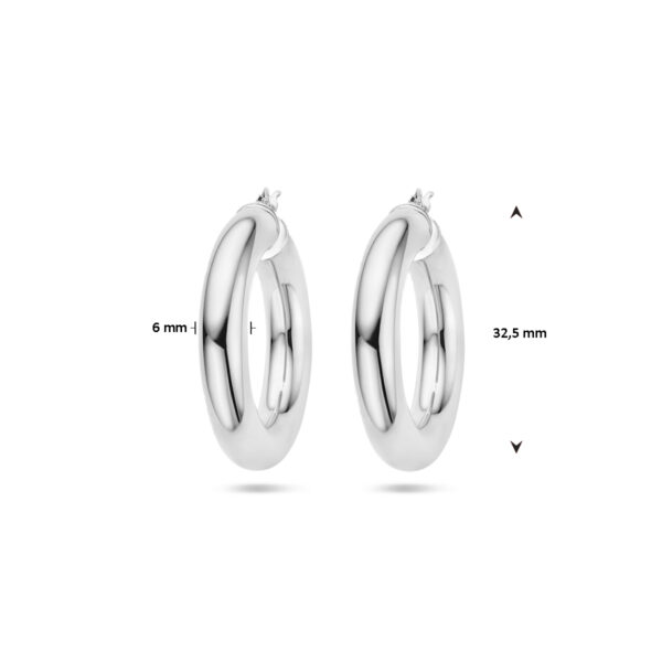 oorringen 6,0 mm ronde buis zilver gerhodineerd - Afbeelding 4