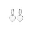 oorringen hartje 19 mm zilver gerhodineerd