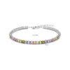 tennisarmband regenboog zirkonia 3,0 mm 17 + 3 cm zilver gerhodineerd - Afbeelding 3