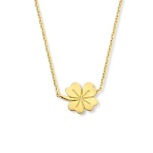 9k collier klaver 40 - 42 - 44 cm 9K geel kleurig