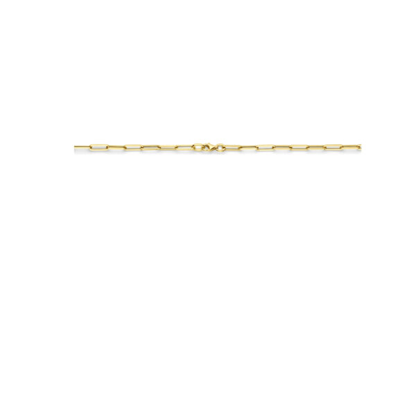 9k collier paperclip vierkante buis 3,0 mm 45 cm 9K geel kleurig - Afbeelding 2