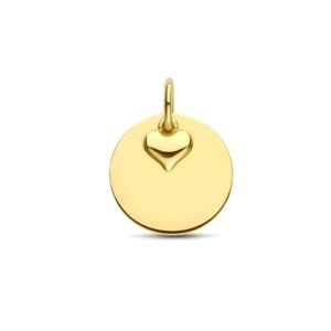 9k graveerhanger hartje 14 mm 9K geel kleurig