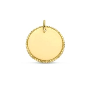 9k graveerhanger rond 16 mm 9K geel kleurig
