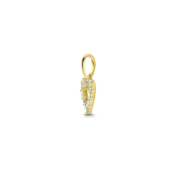 9k hanger hart zirkonia 8 mm 9K geel kleurig - Afbeelding 3