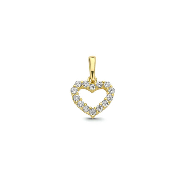 9k hanger hart zirkonia 8 mm 9K geel kleurig