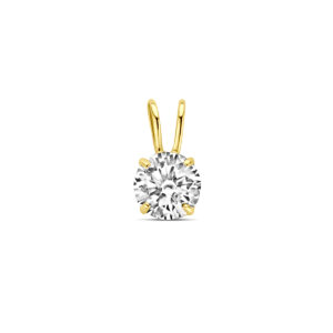 9k hanger zirkonia 9 mm 9K geel kleurig