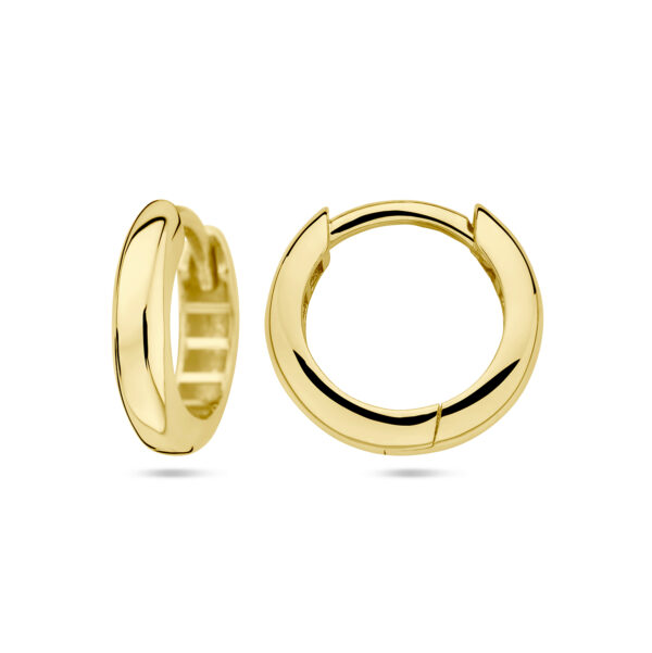 9k klapoorringen 12,5 mm halfronde buis 9K geel kleurig - Afbeelding 3