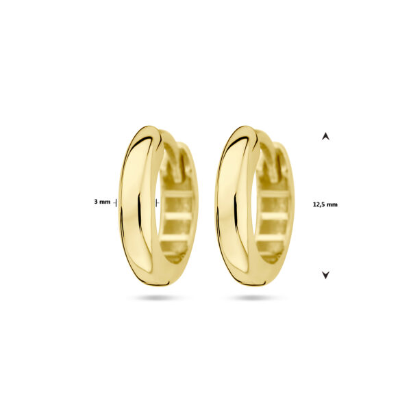 9k klapoorringen 12,5 mm halfronde buis 9K geel kleurig - Afbeelding 4