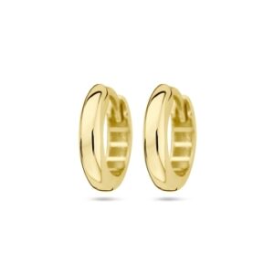 9k klapoorringen 12,5 mm halfronde buis 9K geel kleurig