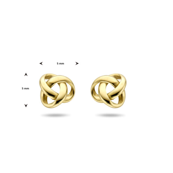 9k oorknoppen 5 mm knoop 9K geel kleurig - Afbeelding 4