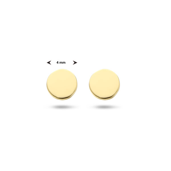 9k oorknoppen rond 4 mm 9K geel kleurig - Afbeelding 4