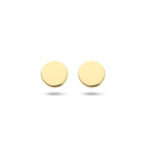 9k oorknoppen rond 4 mm 9K geel kleurig