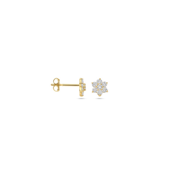 9k oorknoppen zirkonia 6 mm 9K geel kleurig - Afbeelding 3