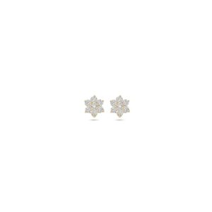 9k oorknoppen zirkonia 6 mm 9K geel kleurig