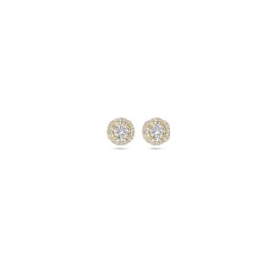 9k oorknoppen zirkonia 7 mm 9K geel kleurig