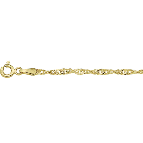 9k singapore 2,3 mm 19 cm 9K geel kleurig - Afbeelding 3