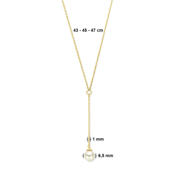 Y-collier parel 14K geelgoud - Afbeelding 4