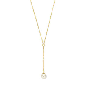 Y-collier parel 14K geelgoud