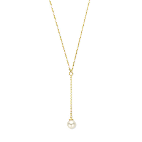 Y-collier parel 14K geelgoud