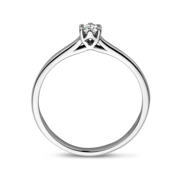 aanzoeksring diamant 0.10ct h si 14K witgoud - Afbeelding 2