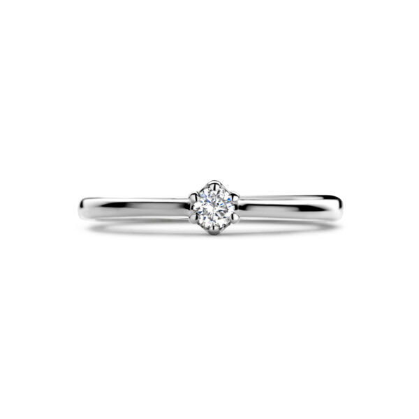 aanzoeksring diamant 0.10ct h si 14K witgoud - Afbeelding 4