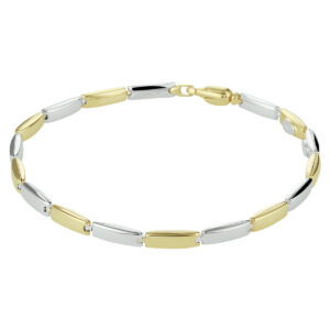 armband 19,5 cm 14K bicolor goud geel/wit