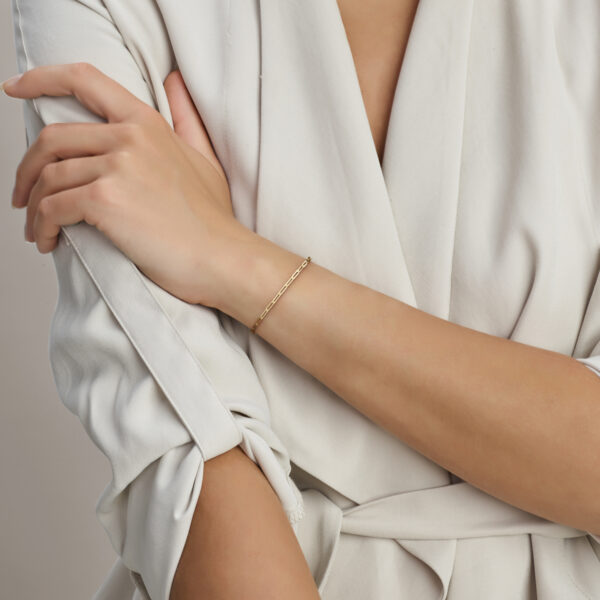 armband 3 mm 19 cm 14K geelgoud - Afbeelding 2