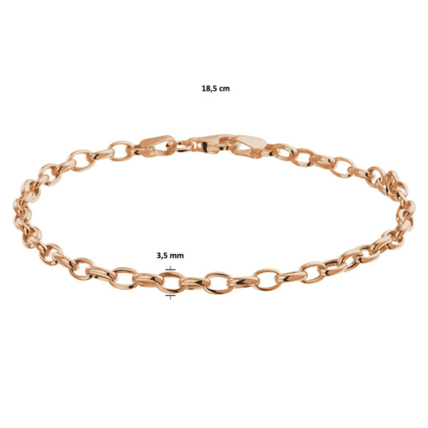 armband anker 3,5 mm 19 cm 14K roségoud - Afbeelding 4