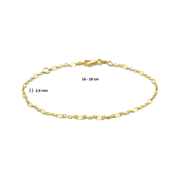 armband anker met tussenstuk 16 - 18 cm 14K geelgoud - Afbeelding 3