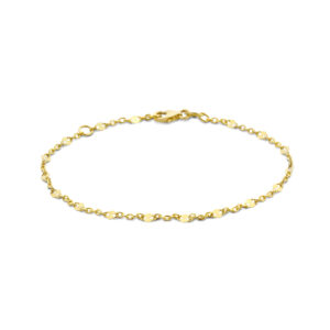 armband anker met tussenstuk 16 - 18 cm 14K geelgoud