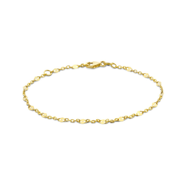 armband anker met tussenstuk 16 - 18 cm 14K geelgoud