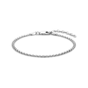 armband bismarck 2,4 mm 16 + 3 cm zilver gerhodineerd
