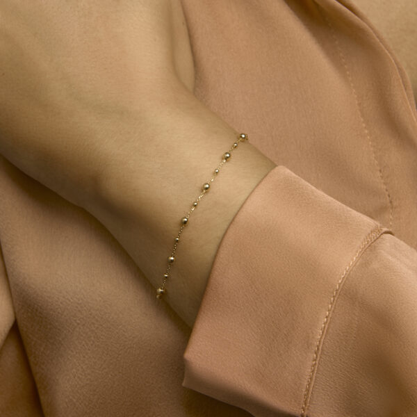 armband bolletjes 0,8 mm 16,5 - 18,5 cm 14K geelgoud - Afbeelding 2