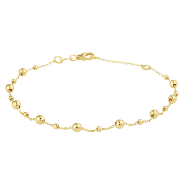 armband bolletjes 0,8 mm 16,5 - 18,5 cm 14K geelgoud