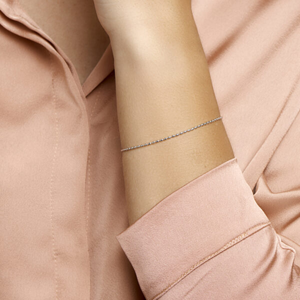armband bolletjes 1,5 mm 17 + 2 cm zilver gerhodineerd - Afbeelding 2