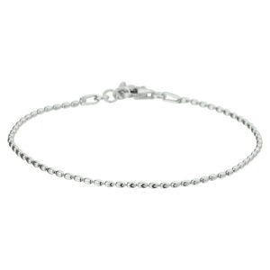 armband bolletjes 1,5 mm 17 + 2 cm zilver gerhodineerd