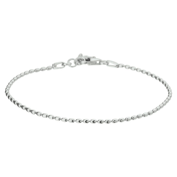 armband bolletjes 1,5 mm 17 + 2 cm zilver gerhodineerd