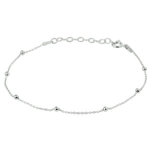 armband bolletjes 2,0 mm 16 + 3 cm zilver gerhodineerd