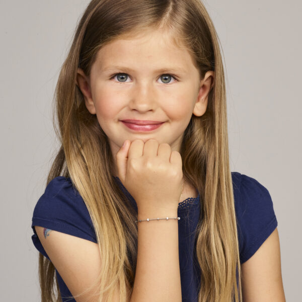 armband bolletjes wit emaille 13 + 3 cm zilver gerhodineerd - Afbeelding 2