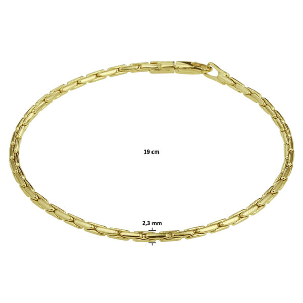 armband cardano 2,3 mm 19 cm 14K geelgoud - Afbeelding 3