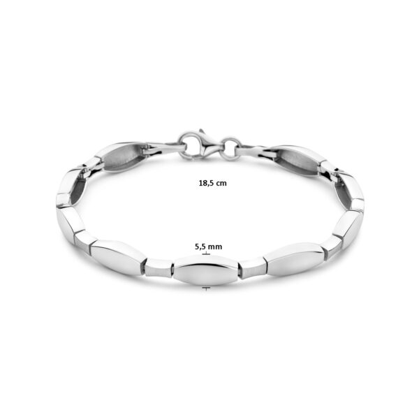 armband choker 5,5 mm 18,5 cm poli/mat zilver gerhodineerd - Afbeelding 3